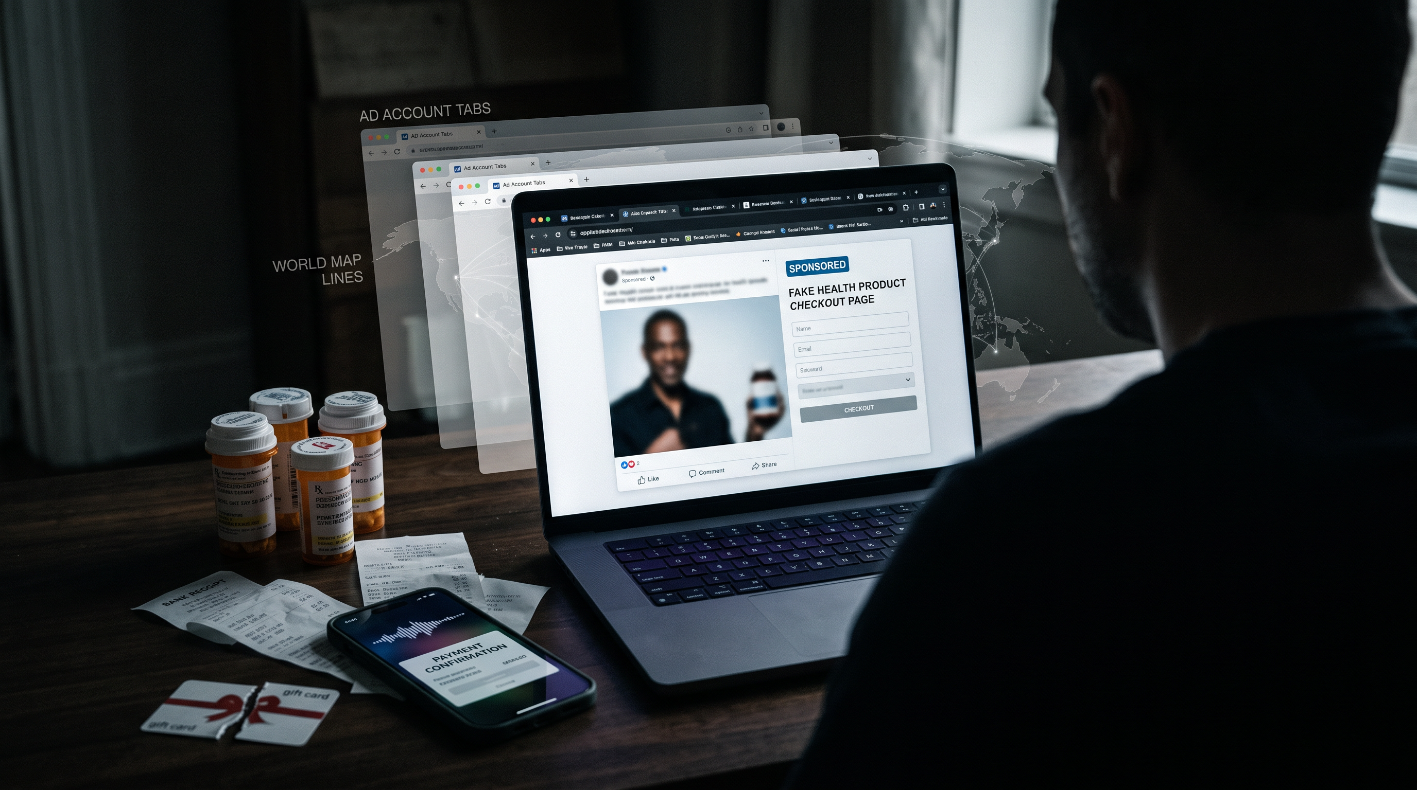 AI deepfake advertisement showing a synthetic celebrity video used in a social media paid ad scam